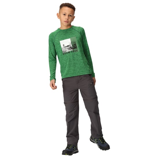 Regatta Childrens/Kids Burnlee Roam Free Graphic Print Marl T-Shirt (Field Green)
