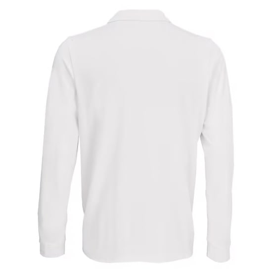 SOLS Unisex Adult Polycotton Long-Sleeved Polo Shirt (White) - Image 2