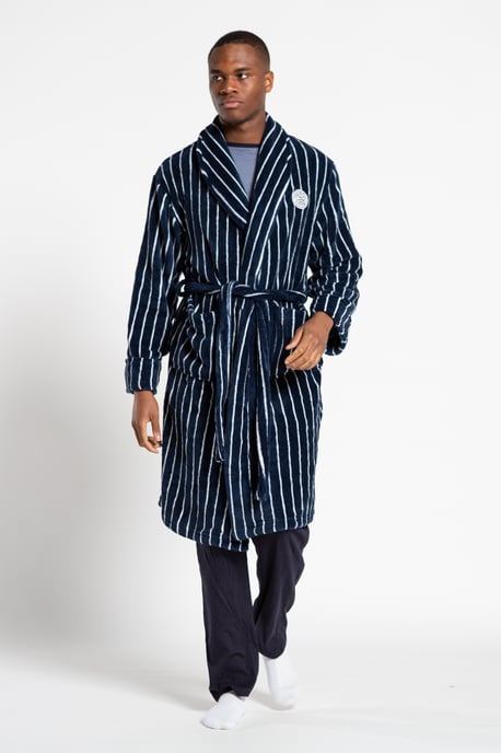 Striped Fleece Dressing Gown