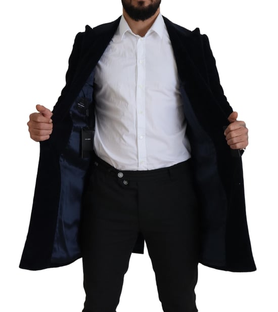 Dolce & Gabbana Svart Cotton Cardigan Lång Kappa Herr Herrjacka - Image 2