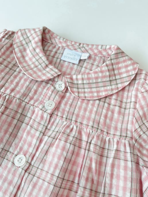 Girls' Pink Check Cotton Traditional Summer Pajamas!