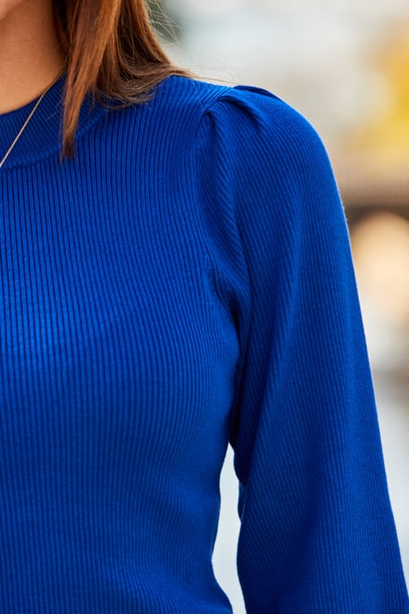 Cobalt Blue Gathered Sleeve Jumper