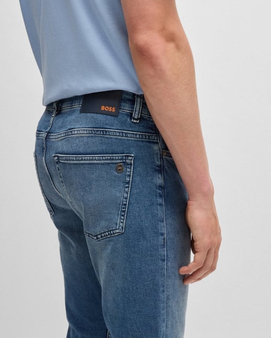 BOSS Orange DELAWARE BO Heren Slim Fit Comfort-Stretch Blauwe Jeans NOS - Image 3