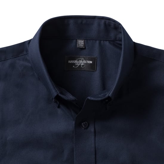 Russell Collection Heren Oxford Formeel Shirt (Heldere marine) - Image 4
