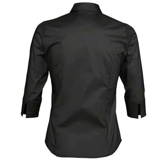 SOLS Womens/Ladies Effect 3/4 Sleeve Fitted Work Shirt (Black) - Image 2