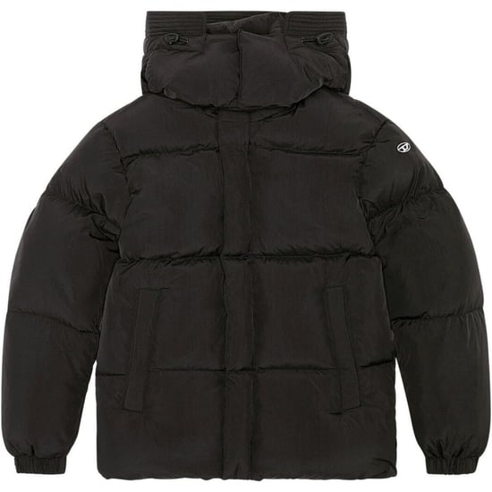 Diesel Plain Padded Hooded Black Jacket