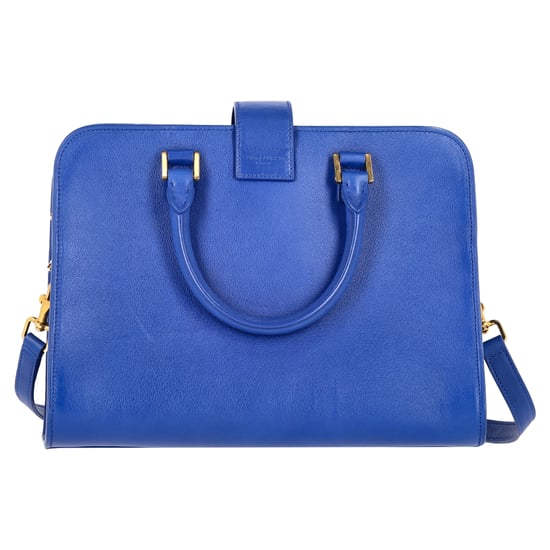 Saint Laurent Baby Monogram Cabas Tote in Blue Leather - Image 3