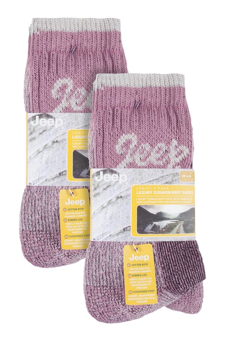 JEEP 6 paar katoenen ademende wandelsokken voor dames - Rose / Cream - Image 2