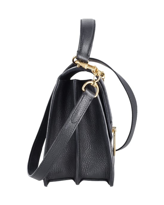 Mulberry Harlow Satchel Crossbody Bag in Black Grained Leather