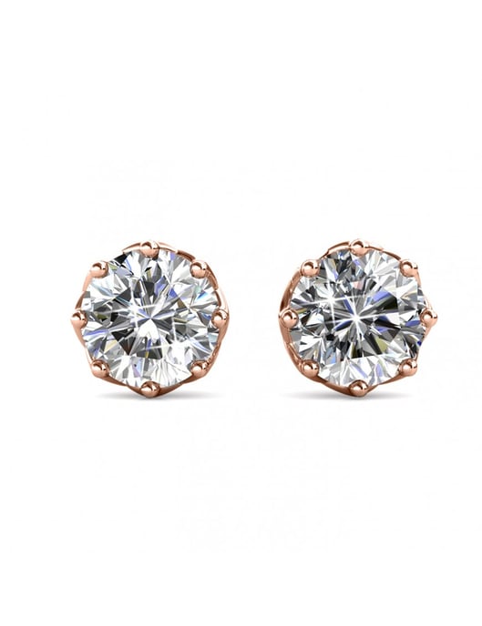 Lily Earrings - Rose Gold and Crystal - Image 3