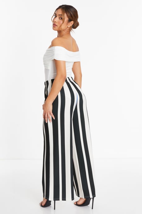 Petite White Stripe Trouser