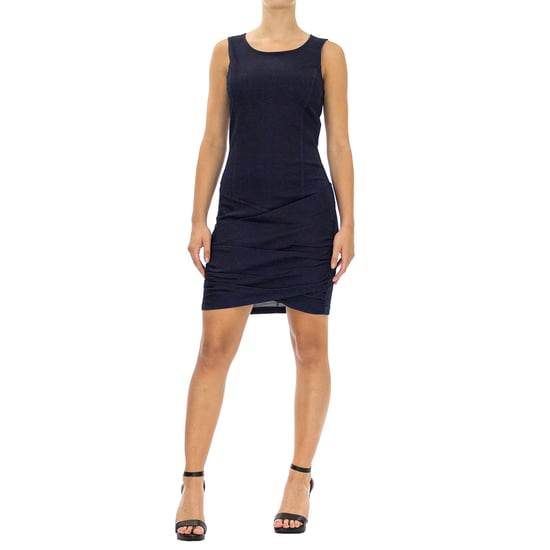 Armani Exchange Women Dress Slim Fit Knee length Sleeveless Blue - Image 2