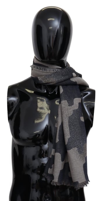 Missoni Herrars Multicolor Ull Kamouflage Unisex Sjal - Image 1