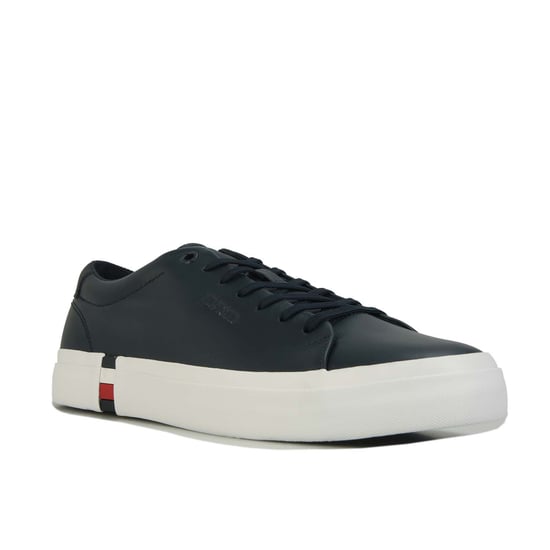 Heren Tommy Hilfiger Modern Vulc Leather Trainers in Navy - Image 2