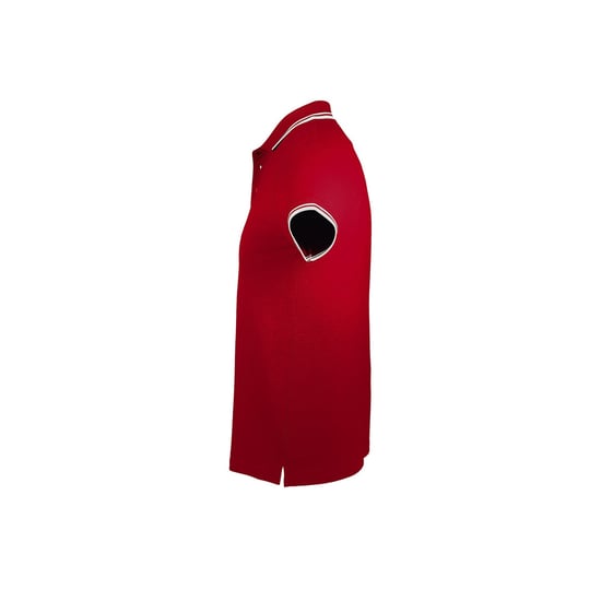 SOLS Heren Pasadena getipt korte mouw Pique Polo Shirt (Rood/Wit) - Image 3