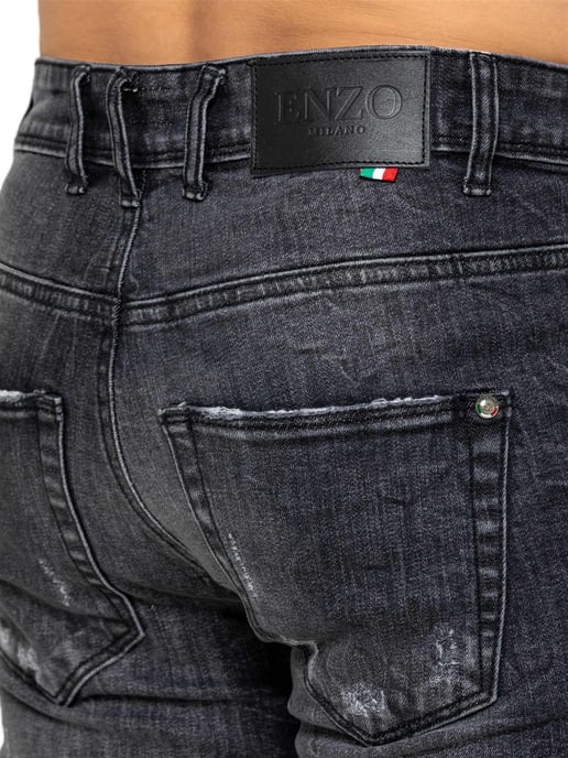 Enzo | Heren Gescheurde Denim Jeans - Image 5