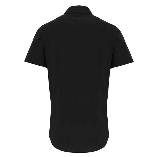 Premier Mens Stretch Fit Poplin Short Sleeve Shirt (Black) - Image 2