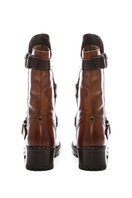 'Elsee' Tan Leather Ankle Boots