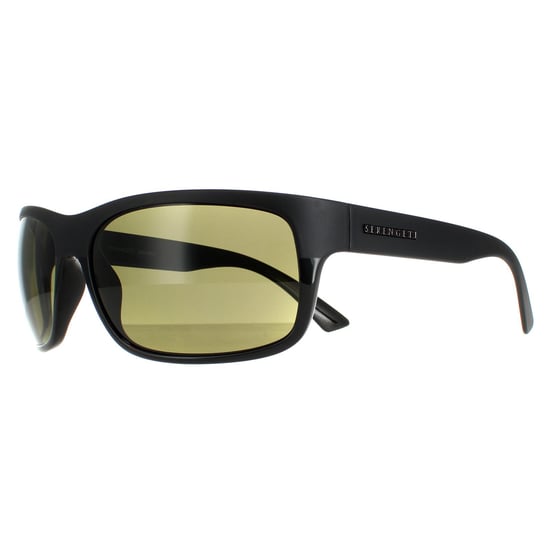 Serengeti Wrap Unisex Matte Black Top Shiny Black Mineral Polarized 555nm Pistoia