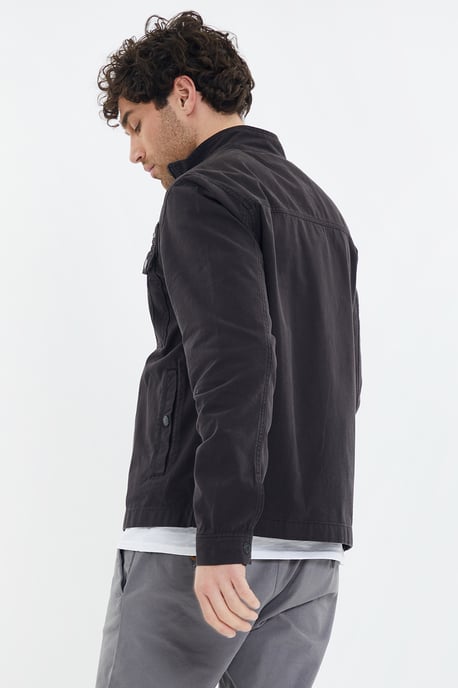 'Rye' Cotton Funnel Neck Lightweight Shacket