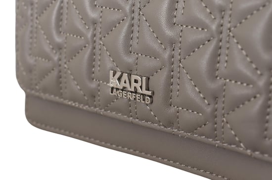Karl Lagerfeld Women's Light Grey Leather Crossbody Bag