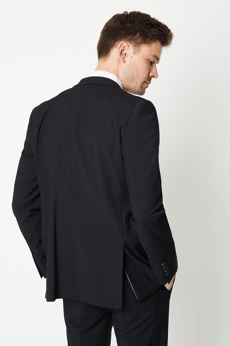 Tailored Fit Black Essential Suit Jacket - Image 3