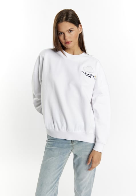 Mymo Sweatshirt met applicatie Dames wit - Image 3