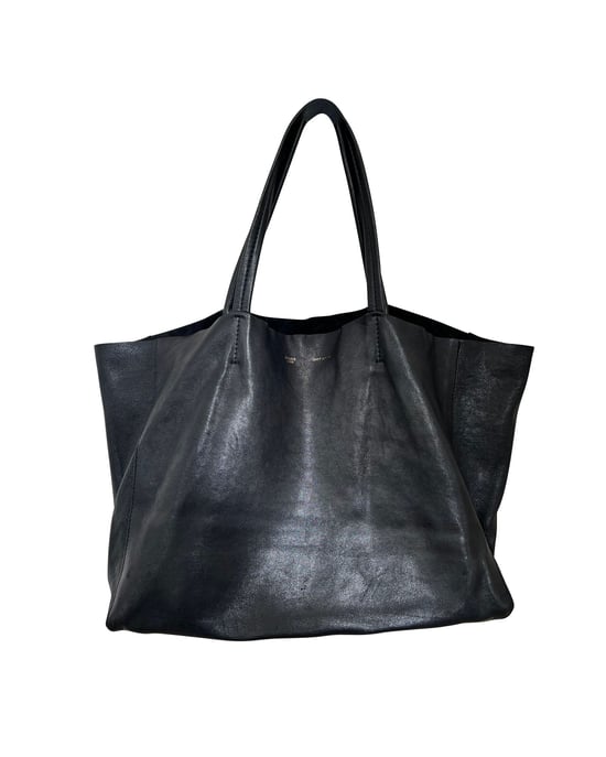 Celine Cabas Tote-väska i svart kalvskinn - Image 3
