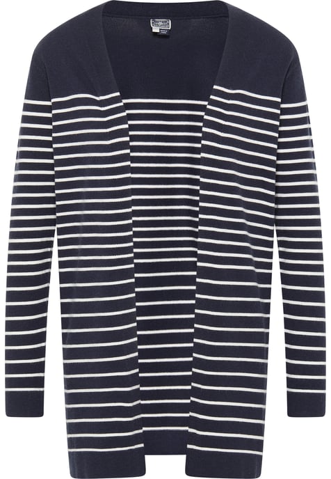 Dreimaster Cardigan women marine wool white - Image 1