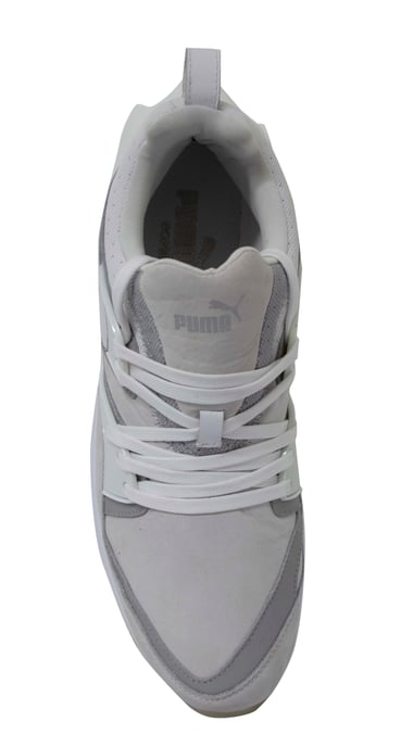 Puma Trimonic Mens Blaze Swift Tech White Leather Lace Up Trainers 357824 02