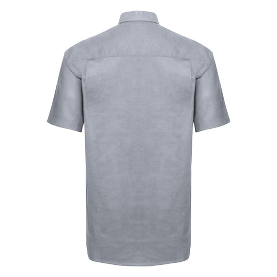 Russell Collectie Heren Korte Mouw Easy Care Oxford Shirt (Zilvergrijs) - Image 2
