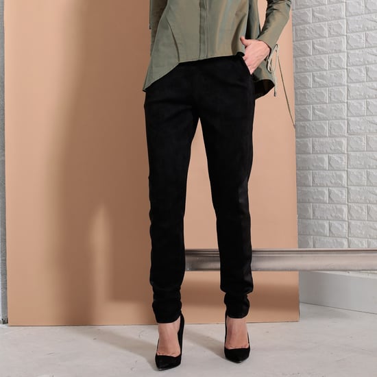 Rechte suede en satijnen broek - Image 4