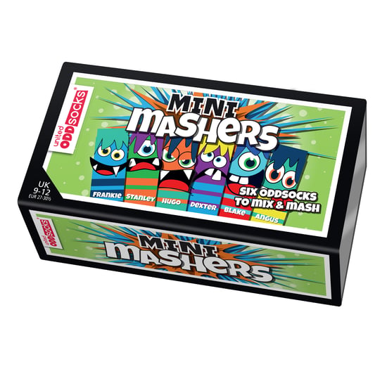 UNITED ODD SOCKS - 6 Pack Boys Mini Monster Novelty Cotton Odd Socks in Gift Box - Mini Mashers - Image 2