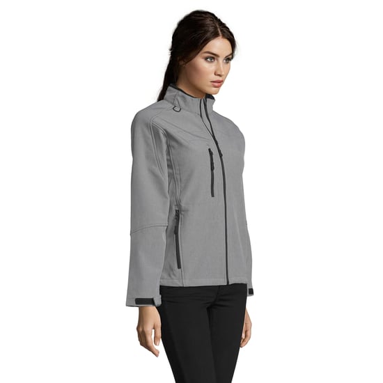 SOLS Womens/Ladies Roxy Soft Shell Jacket (Breathable, Windproof And Water Resistant) (Grey Marl)