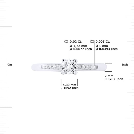 Diamond Solitaire supported 0,070 Cts Illusion 1 Ct White Gold set with four claws