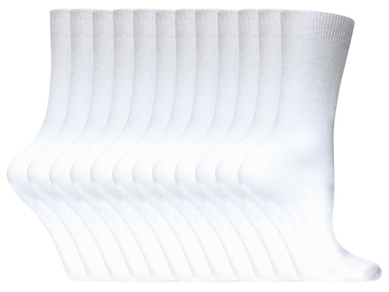 Vanliga bomullsstrumpor för damer | 12 par Multipack | Sock Snob | Tunna bekväma färgglada ankelstrumpor för damer - Vit - Image 1
