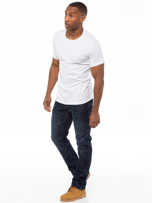Enzo | Mens Denim Straight Fit Jeans - Dark Blue - Image 5