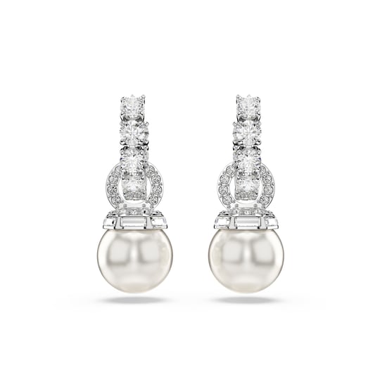 Swarovski 'Matrix Pearl' Women's Base Metal Drop Earrings - Silver 5691716 - Image 2