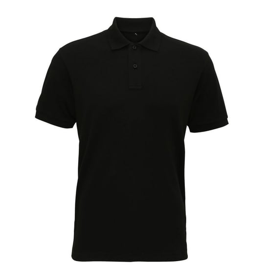 Asquith & Fox Mens Super Smooth Knit Polo Shirt (Black) - Image 1