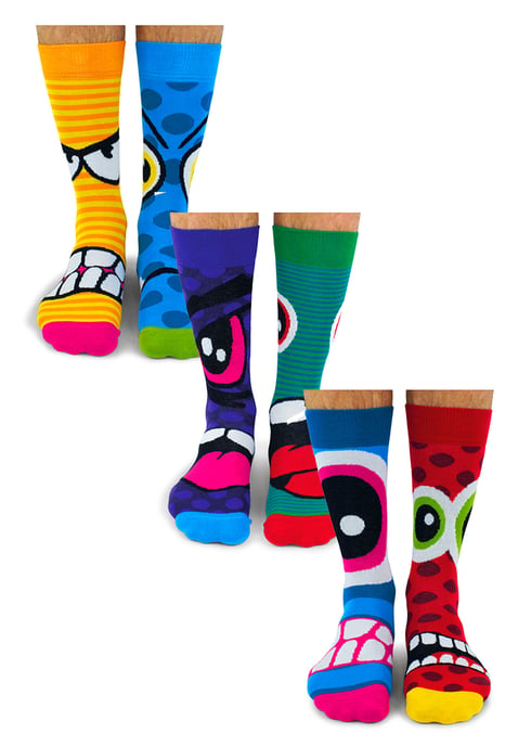 UNITED ODD SOCKS - 6 Pack Men’s Stress Heads Novelty Funky Odd Socks in Gift Box - The Stress Heads