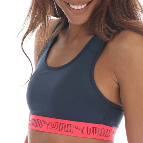 Women's Puma Mid Elastic Padded Training Bra in Dark Blue