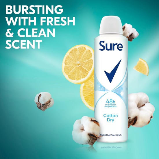 Sure Women Motion Sense Anti-Perspirant Deodorant, Cotton Dry, 6 Pack, 150ml