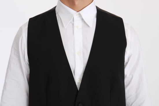 Dolce & Gabbana Schwarze Weste Formale Schurwollweste