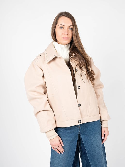 Silvian Heach Jacket Oversize Woman's Beige - Image 3
