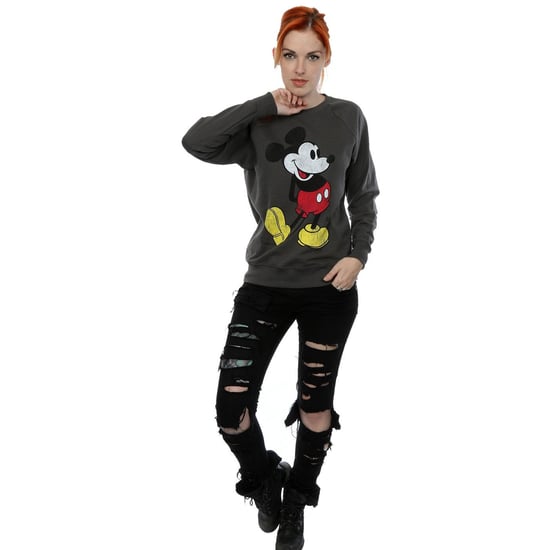 Disney Womens/Ladies Mickey Mouse Classic Kick Sweatshirt (Light Graphite)