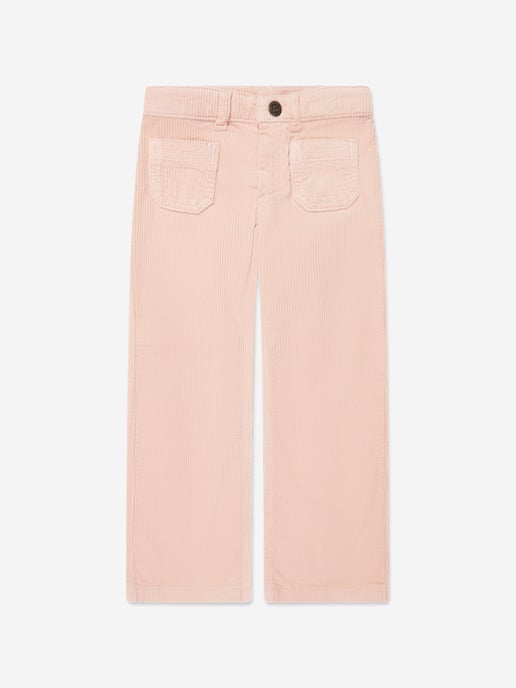 Bonpoint Girls Junon Wide Leg Trousers in Pink