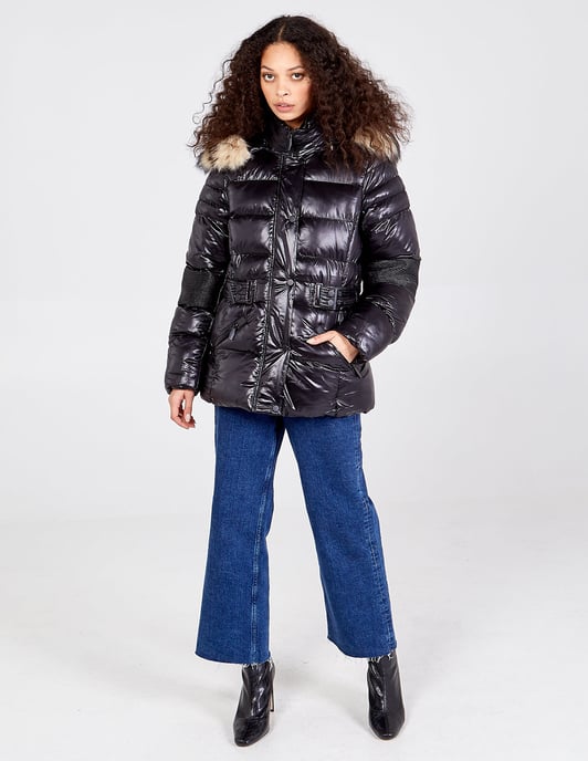 NAHLA - Faux Fur Hood Puffer Coat - Image 4