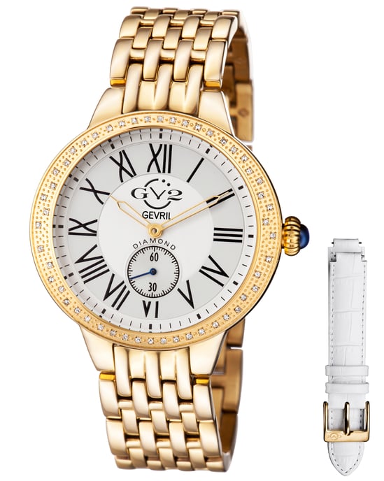 GV2 Siena Women's Swiss Quartz Diamonds Silver Dial Stainless Steel Watch - Image 1