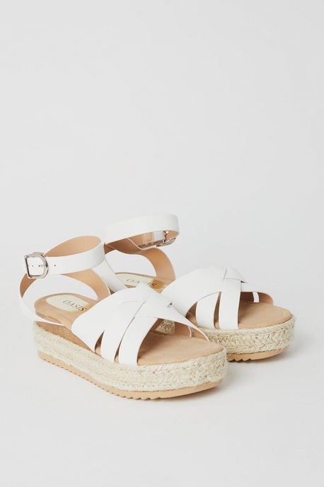 Benny Multi Strap Chunky Raffia Flatform Wedge Sandals