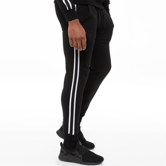 Herr svart träningsoverall joggers| Enzo Designer Menswear - Image 5